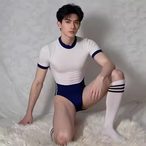 Anime Japanese School Student Uniform Set, Cute Exotic Bodysuits for Gay Sissy, Men Role Play Appare