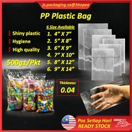 PP Plastic Bag Transparent Clear Packing Thickness 0.04 PP Plastik Lutsinar Pembungkusan Kerepek