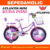 Sepeda Anak Perempuan ATLANTIS Kuda Poni Little Pony / BNB RAINBOW Mini Keranjang 12 16 18 Inch