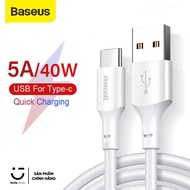 Baseus 5A 40W Type C Fast Charging Cable for Samsung / Xiaomi / Oppo / Realme / Huawei / Vsmart (QC 