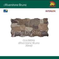 Roman Keramik Interlock dRiverstone Bruno / Keramik Dinding Batu Alam