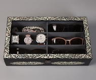 螺鈿鑲嵌高級太陽眼鏡收納架 墨鏡收納 木製首飾盒 天使紋