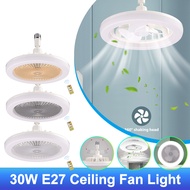 2 In 1 Ceiling Fan With Lighting Lamp With Remote Control E27 Converter Base For Bedroom Living Home