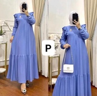 gamis crinkle airflow/gamis rempel bawah/gamis crinkle terbaru/gamis dress terkini