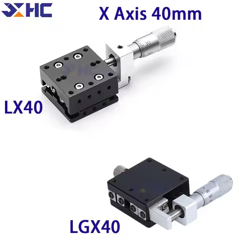 X Axis 40*40mm LGX40-R LX40-C LX40-L Knob Micrometer Sliding stage Guide Rail Type Platform Manual D