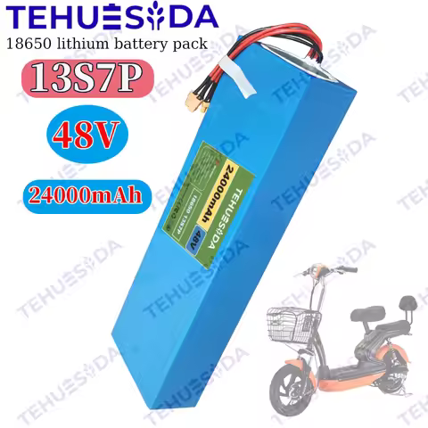 13S7P 48V 24Ah 18650 Lithium Battery Pack 24000mAh 1000W High Power 54.6V Built-in 20A BMS for Outdo