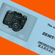ZENIT-16 單眼相機 M42 鏡頭卡口 KMZ 說明書英文手冊