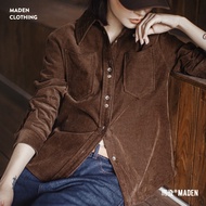 IBUY Pure Cotton Corduroy Double-Breasted Jacket - Autumn Ladies