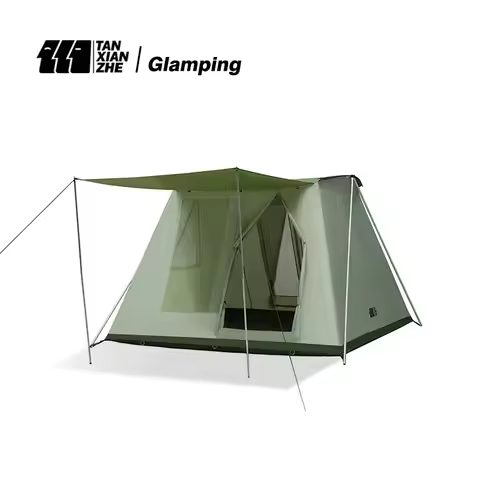 3x3m Large Camping Tent Waterproof4-6 Person Outdoor Tent with Carbon Steel Aluminum Poles Foldable 