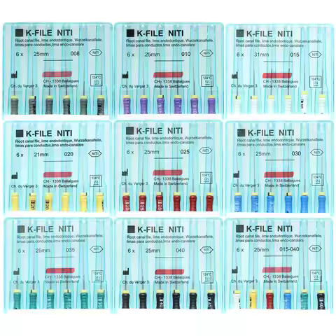 1 Pack Dental K-FILE H-FILE K-REAMER NiTi Flexible Endo Root Canal K Files Hand Use Endodontic Nicke