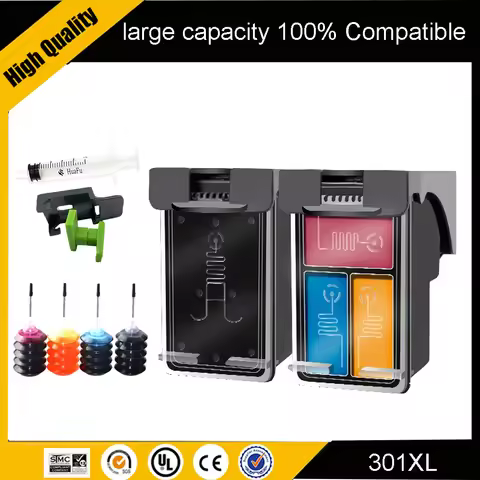 Einkshop For HP 301XL 301 XL Refillable Ink Cartridge for HP301 Deskjet 1050 2050 2510 3000 3050 305