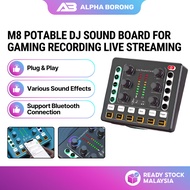 Alpha M8 Sound Card 12 Sound Effects Noise Reduction Mixers Headset Mic Voice Control Mixer K Songs 