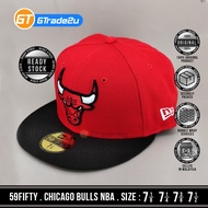CLEAR STOCK New Era 59Fifty Chicago Bulls NBA Red Black Fitted Cap