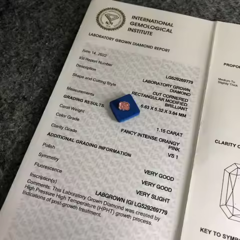 With IGI certificates Pink Lab Diamond CVD HPHT Fancy Color Lab grown Diamonds Wholesale