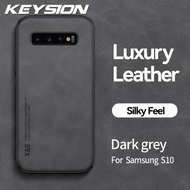 KEYSION เคสหนังสุดหรูสำหรับ Samsung S10 Plus S10 + S9 S10e + S8 Plus เคส Galaxy หลังโทรศัพท์ซิลิโคนกันกระแทก9 8