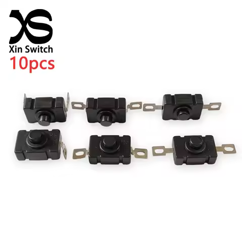 10PCS KAN-28 Self Locking (Hold Type) Power Button Switch 12x18mm 1.5A 250VAC Flat Feet/Curved Feet/