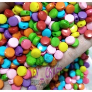 (40 pcs ) manik bulat gepeng 8mm - manik mote bulat pipih manik tablet