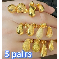 5 pairs 14k Bangkok gold earrings Mixed earring earring for women earring for men