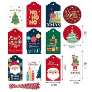 🛒ZZChristmas Small Hangtag Colorful Christmas Hanging Card Christmas Eve Theme Gift Packaging Card Indoor Decorated Hang