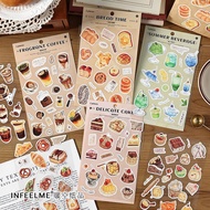 Vintage Coffee Bread Cake Theme Scrapbooking Stickers Retro Coffee Waterproof Stickers For Planner P