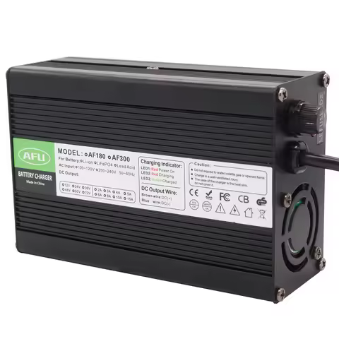 50.4V 5A Li-ion Battery Smart Charger Battery Usd For 12S 44.4V Charger With Fan Aluminum Case