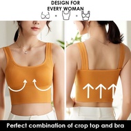 M&amp;H Korean Sports Bra For Woman Knitted Croptop Sexy Push Up