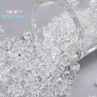 BENECREAT 1pound Glass Seed Beads Transparent Round White 6/0 4mm Hole: 1.5mm about 4500 beads/pound