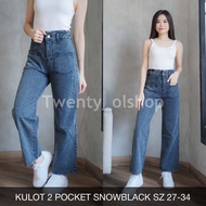 JEANS 2 POCKET CULOT PANTS SNOWBLACK-TWENTY OLSHOP