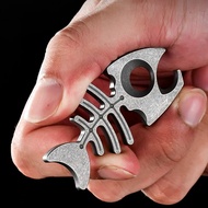 CNEDC Titanium Alloy EDC Multifunctional Tools Fishbone Shape Bottle Opener Portable Mini Wrench Out