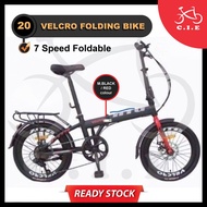 【SIAP PASANG】FOLDING BIKE VELCRO 20" 7speed with Pelantar Magat Disc Brake【READY STOCK】