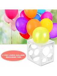 11孔可摺疊塑料氣球尺寸量測盒，氣球裝飾、氣球拱門、氣球柱專用測量工具，2-10英寸