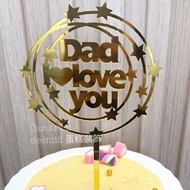 I love you Dad topper父親節快樂牌 super dad Superman 超人爸爸Happy Father’s Day蛋糕牌 Super Dad We love you Dad父親