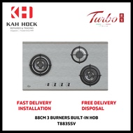 TURBO INCANTO T883SSV 88CM 3 BURNERS BUILT-IN HOB - 1 YEAR MANUFACTURER WARRANTY + FREE DELIVERY