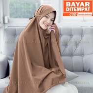 Alisha | Khimar Syari Hijab / Jilbab Instan Bergo Tali Jumbo Pet Wolfis Kerudung Instant Murah Terba