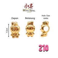 ZA104 Wing Sing 916 Limited Loket Charms Beads Baby Koala Seal Rabbit Bear Bear Pendant/ Loket Emas 