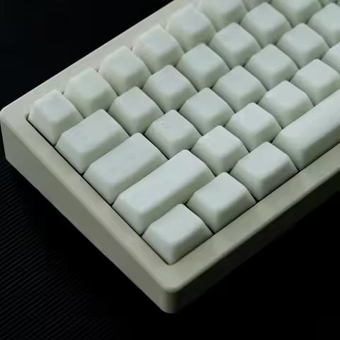 Aifei White Marble Keycaps for Mechanical Keyboard Cherry Profile PBT Double Shot 114 Keys GK61 Anne