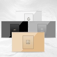 Glass Black White Gray Gold Panel 2/1 Multifunctional Wall Standard Socket Free Combination Computer