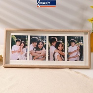 MAKY 8x20 Wood Picture Frame - 8x20 Photo Frame With Mat Display 4Pcs 4x6 Photos, 4x6 Picture Frame 