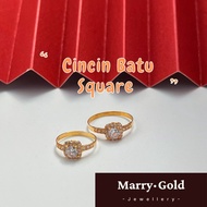 Cincin Batu Square Cantik Emas 585/14K Gold Ring 585 Design Fesyen Merisik Tunang Marry Engagement