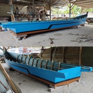 Kapal Perahu Full Fiber Panjang 8M x 1.65M Cetakan Rapi Bagus & Harga Terjangkau Model Nelayan Boat