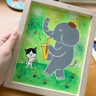 原畫 ∣ 吹薩克斯風的大象