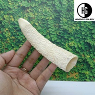 pipa rokok once taring iga duyung ukir naga ori E177