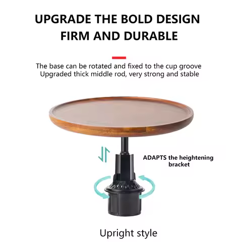 Car Water Cup Extended Table Board For Tesla Model 3 Y S X Solid Wood Suspended 360° Rotation Food D