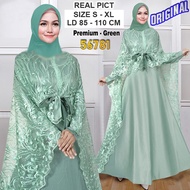 GREAT SHOP COD Gamis Pesta Mewah  busui Outer long Cape panjang Brukat tile BORDIR PAYET MANIK Mote 