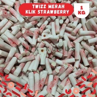 Gabus Busa Filter Mild Klik Twizz Merah Rasa Strawberry 1Kg