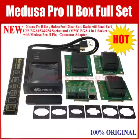 Newest Original Medusa Pro II BOX Full Set (eMMC 4 In 1 Socket +UFS BGA 254 SOCKET +UFS BGA153 SOCKE