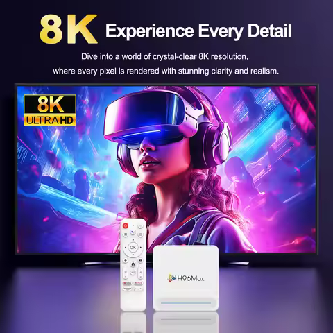 H96 MAX H618 PLUS Android 14.0 Smart TV Box Allwinner H618 2.4G&5G WiFi 4K 8K HD 4G 32G 128G Wifi6 S