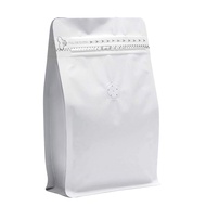 50 Pieces 12 Ounce White Kraft Paper Coffee Bags, Stand Up Coffee Pouches with One Way Degassing Val