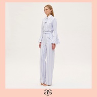 [asv ss24] Alice Striped Pants กางเกงผู้หญิง ขายาว ทรงตรง แต่งคาดเข็มขัด แต่งพับกระเป๋าหน้า ผ้าลายทา