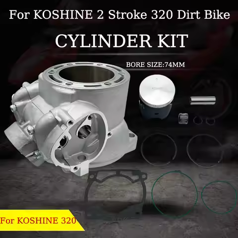 Motorcycle 74mm Cylinder Piston Kit For KOSHINE 320 Cylinder Gasket Cylinder Block Piston Ring Motoc